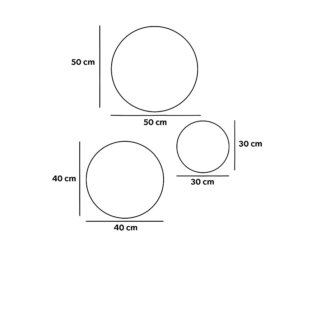 Reflections – Mirror Set 3 Pieces Black