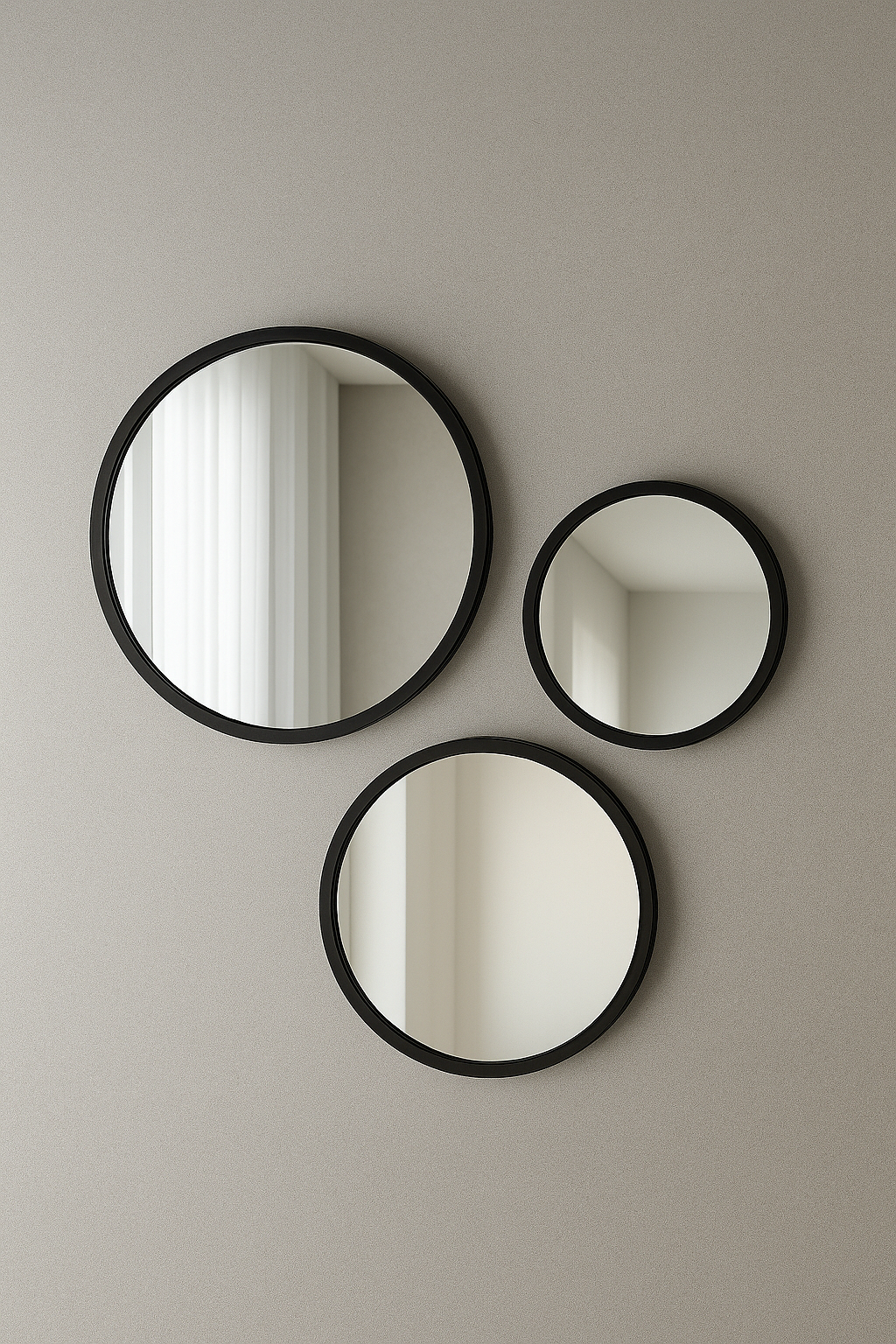 Reflections – Mirror Set 3 Pieces Black